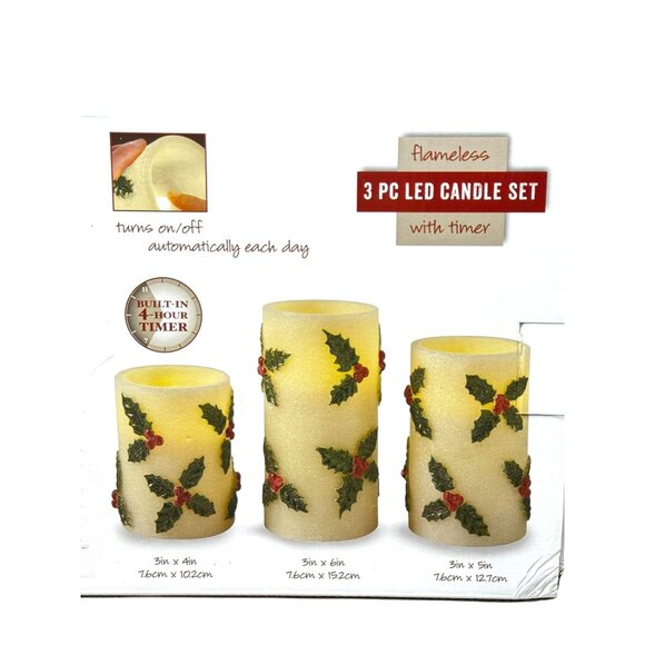 Loft Living 3 Piece LED Flameless Candle Set With Timer - Picture 9 of 13